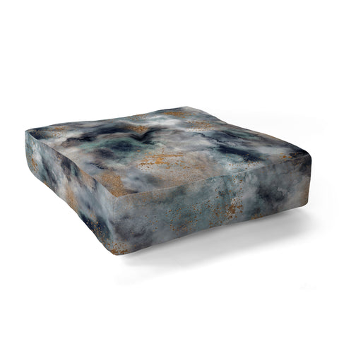 Ninola Design Smoky Marble Dark Astronomy Floor Pillow Square
