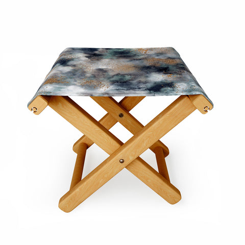 Ninola Design Smoky Marble Dark Astronomy Folding Stool