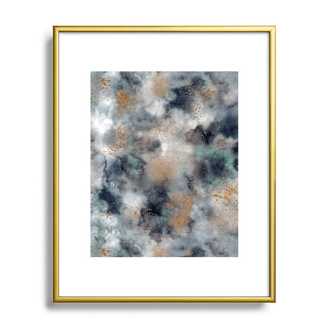 Ninola Design Smoky Marble Dark Astronomy Metal Framed Art Print