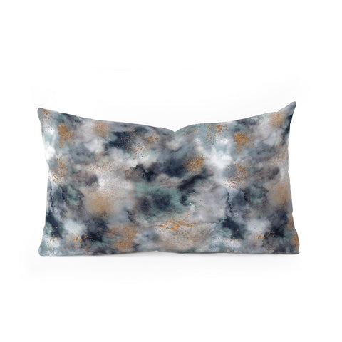 Ninola Design Smoky Marble Dark Astronomy Oblong Throw Pillow