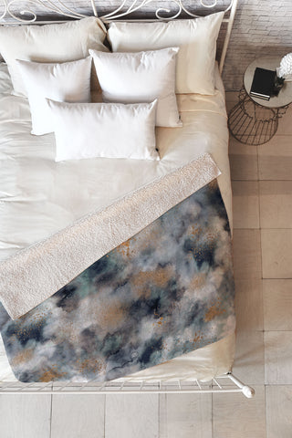 Ninola Design Smoky Marble Dark Astronomy Fleece Throw Blanket