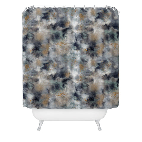 Ninola Design Smoky Marble Dark Astronomy Shower Curtain