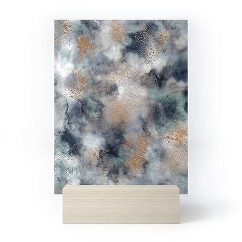 Ninola Design Smoky Marble Dark Astronomy Mini Art Print