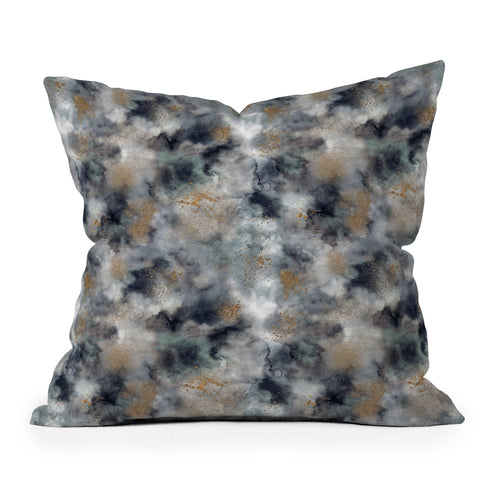 Ninola Design Smoky Marble Dark Astronomy Throw Pillow