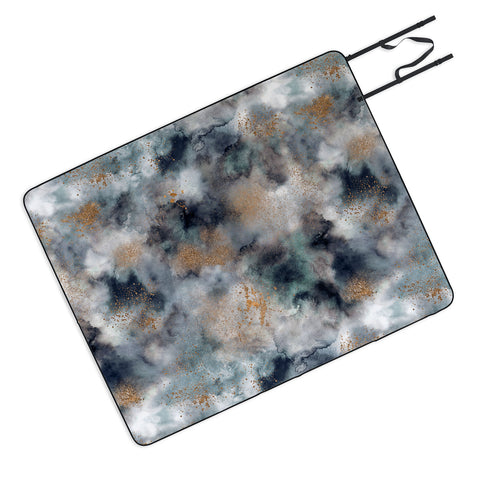 Ninola Design Smoky Marble Dark Astronomy Picnic Blanket