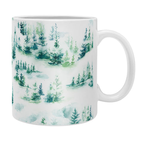Ninola Design Snow Winter Trees Green Coffee Mug