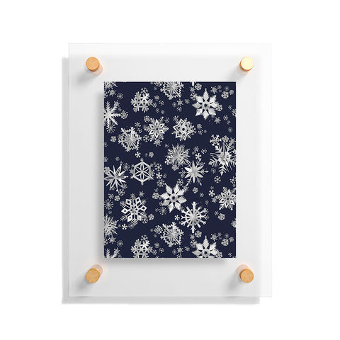Ninola Design Snowflakes Navy Floating Acrylic Print
