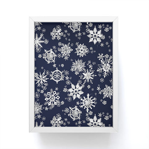 Ninola Design Snowflakes Navy Framed Mini Art Print