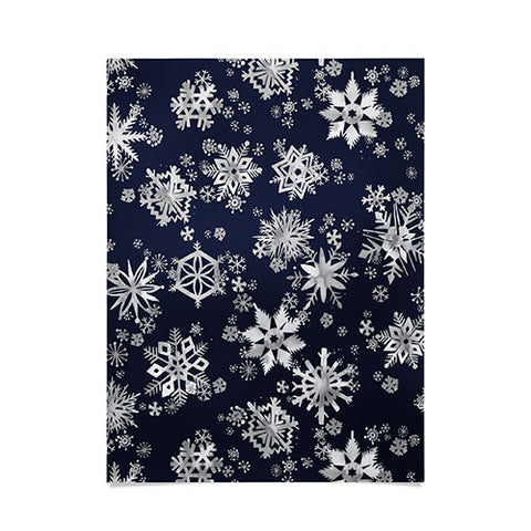 Ninola Design Snowflakes Navy Poster