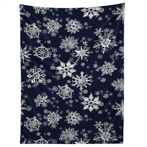 Ninola Design Snowflakes Navy Tapestry