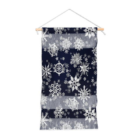 Ninola Design Snowflakes Navy Wall Hanging Portrait