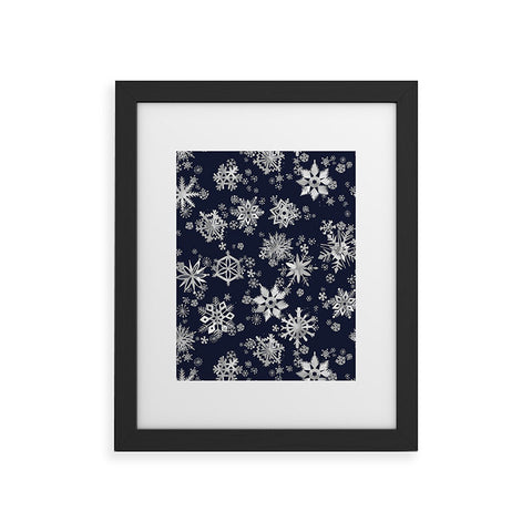 Ninola Design Snowflakes Navy Framed Art Print