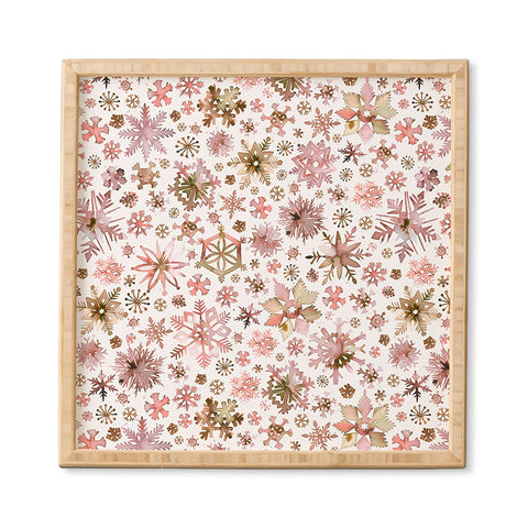 Ninola Design Snowflakes watercolor Pink Framed Wall Art
