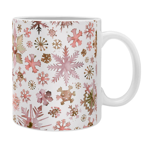 Ninola Design Snowflakes watercolor Pink Coffee Mug