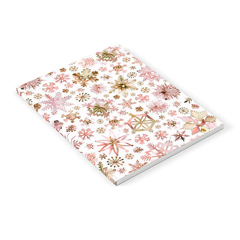 Ninola Design Snowflakes watercolor Pink Notebook