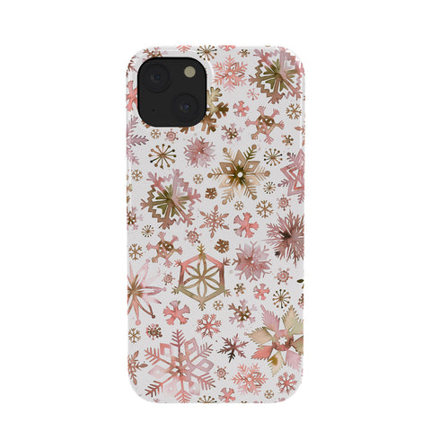 Ninola Design Snowflakes watercolor Pink Phone Case