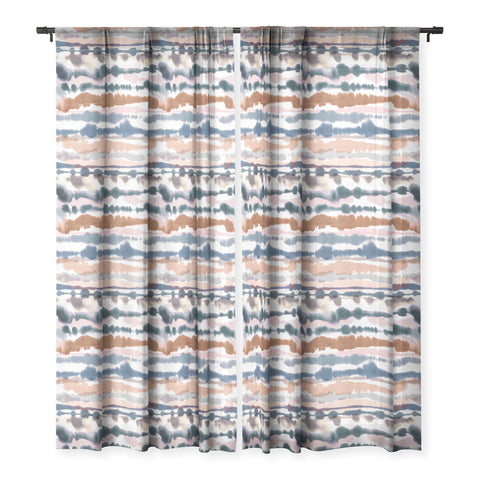 Ninola Design Soft desert dunes Blue Sheer Window Curtain