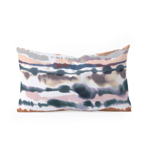 Ninola Design Soft desert dunes Blue Oblong Throw Pillow