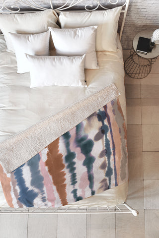 Ninola Design Soft desert dunes Blue Fleece Throw Blanket