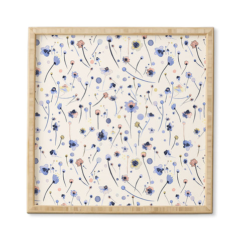 Ninola Design Soft Flowers Blue Framed Wall Art