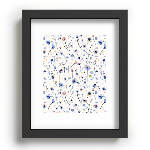Ninola Design Soft Flowers Blue Recessed Framing Rectangle
