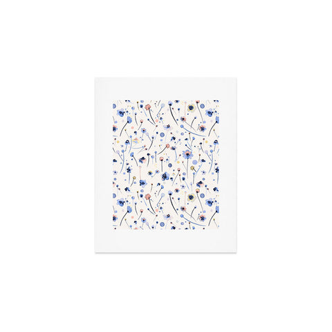 Ninola Design Soft Flowers Blue Art Print