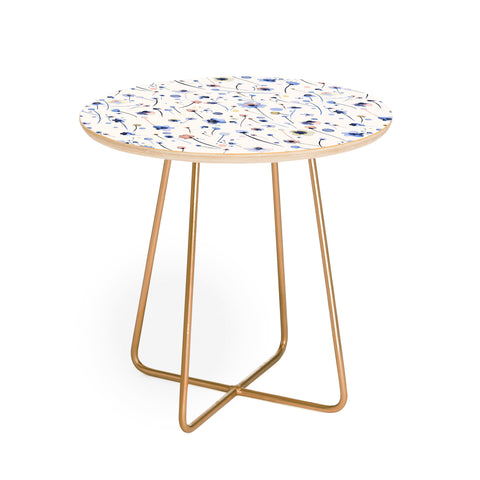 Ninola Design Soft Flowers Blue Round Side Table
