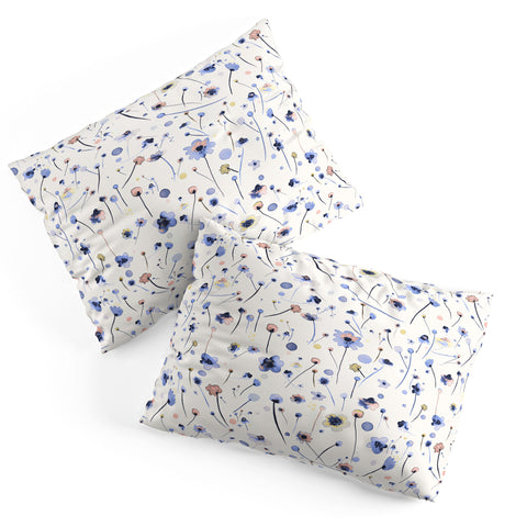 Ninola Design Soft Flowers Blue Pillow Shams