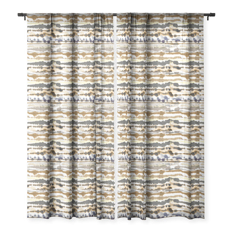 Ninola Design Soft lines sand gold Sheer Window Curtain
