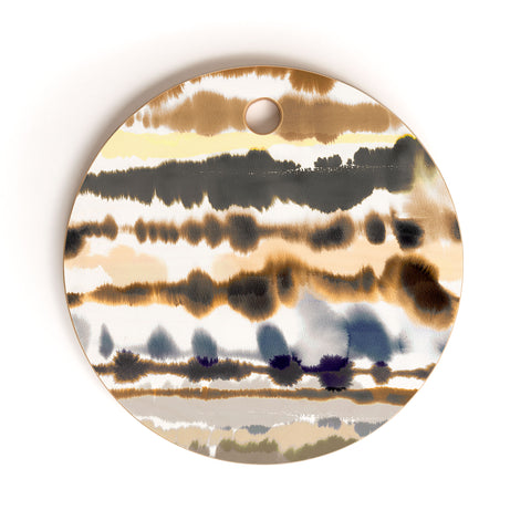Ninola Design Soft lines sand gold Cutting Board Round