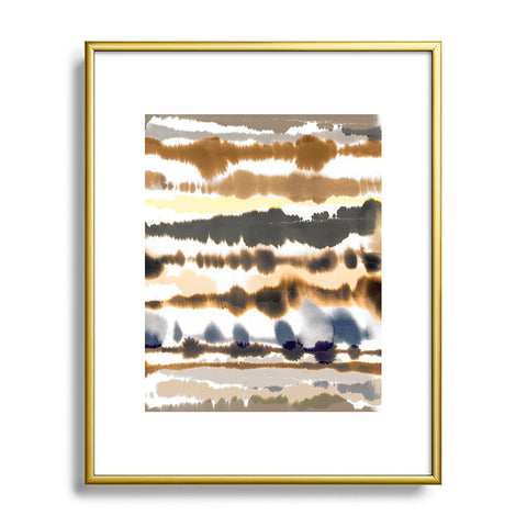 Ninola Design Soft lines sand gold Metal Framed Art Print