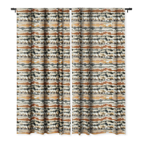 Ninola Design Soft lines Terracota Blackout Window Curtain