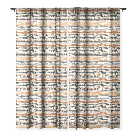 Ninola Design Soft lines Terracota Sheer Window Curtain