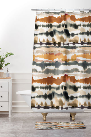 Ninola Design Soft lines Terracota Shower Curtain And Mat