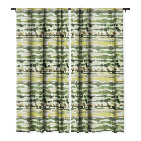 Ninola Design Soft lines tropical green Blackout Window Curtain