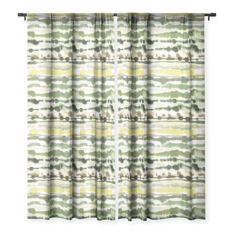 Ninola Design Soft lines tropical green Sheer Window Curtain