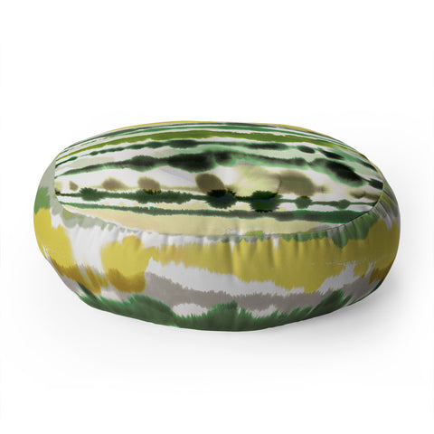 Ninola Design Soft lines tropical green Floor Pillow Round