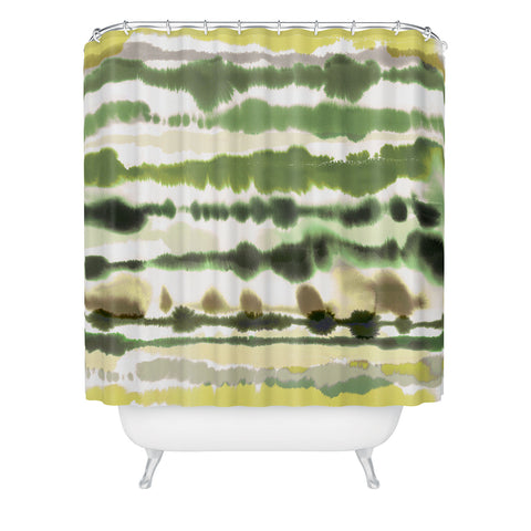 Ninola Design Soft lines tropical green Shower Curtain