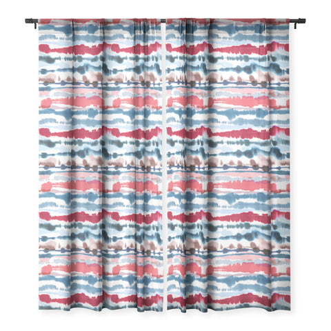 Ninola Design Soft nautical lines Sheer Window Curtain