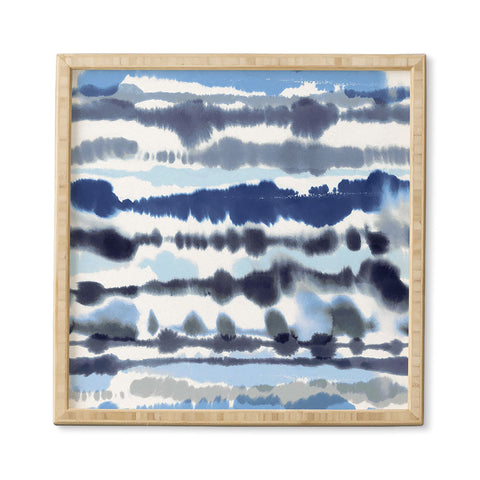 Ninola Design Soft relaxing lines blue Framed Wall Art