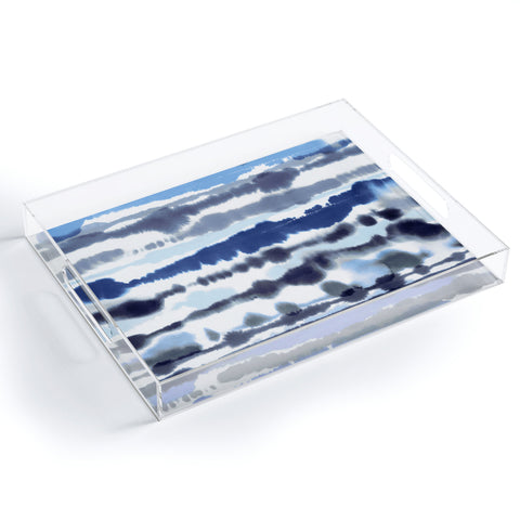 Ninola Design Soft relaxing lines blue Acrylic Tray