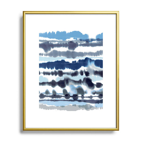 Ninola Design Soft relaxing lines blue Metal Framed Art Print