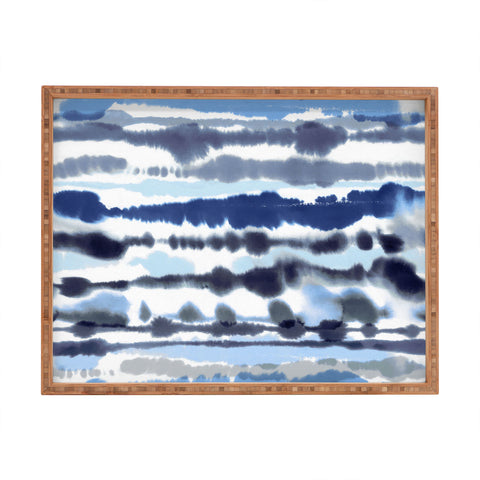 Ninola Design Soft relaxing lines blue Rectangular Tray