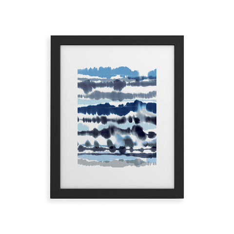 Ninola Design Soft relaxing lines blue Framed Art Print