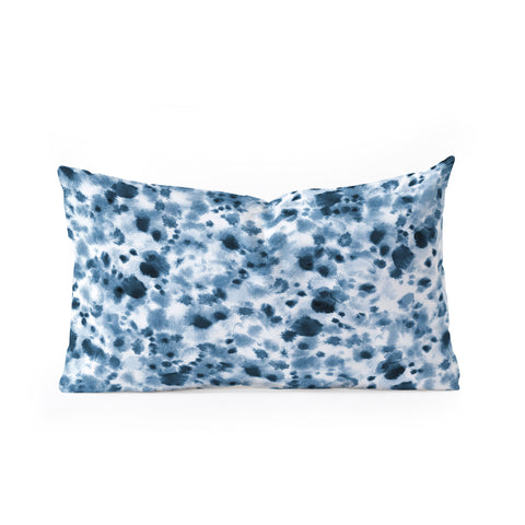 Ninola Design Soft Watercolor Spots Indigo Oblong Throw Pillow