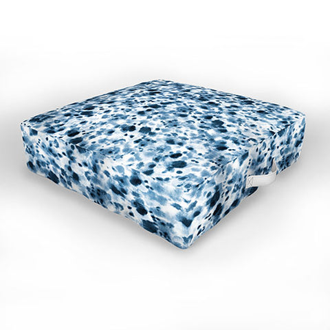 Ninola Design Soft Watercolor Spots Indigo Outdoor Floor Cushion