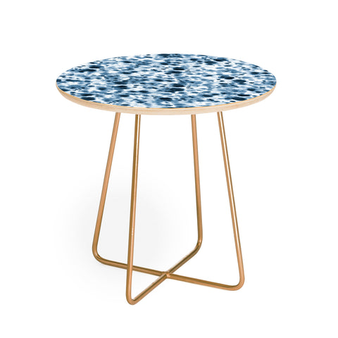 Ninola Design Soft Watercolor Spots Indigo Round Side Table