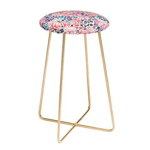 Ninola Design Speckled Painting Watercolor Stains Counter Stool