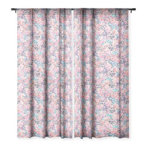 Ninola Design Speckled Painting Watercolor Stains Sheer Window Curtain