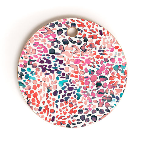 Ninola Design Speckled Painting Watercolor Stains Cutting Board Round